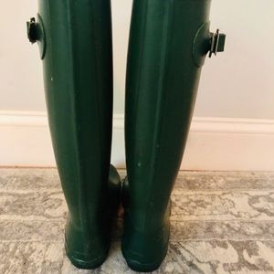 tall green hunter rain boots